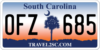 SC license plate OFZ685