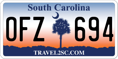 SC license plate OFZ694