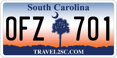 SC license plate OFZ701