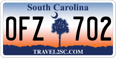 SC license plate OFZ702