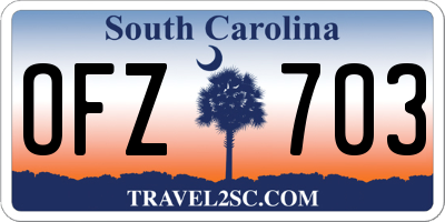 SC license plate OFZ703