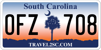 SC license plate OFZ708