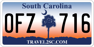 SC license plate OFZ716