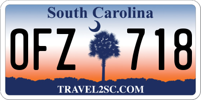 SC license plate OFZ718