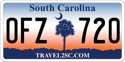 SC license plate OFZ720