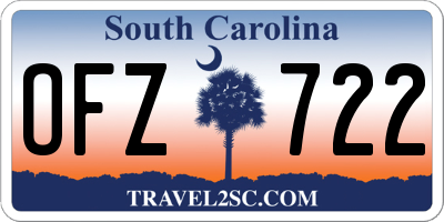 SC license plate OFZ722