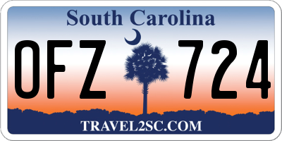 SC license plate OFZ724