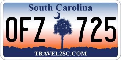SC license plate OFZ725
