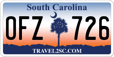 SC license plate OFZ726