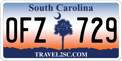 SC license plate OFZ729