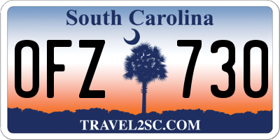 SC license plate OFZ730