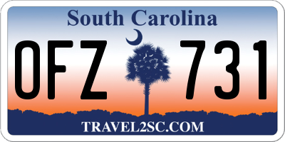 SC license plate OFZ731