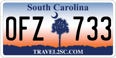 SC license plate OFZ733