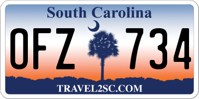 SC license plate OFZ734