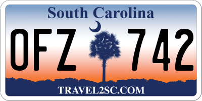 SC license plate OFZ742