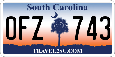SC license plate OFZ743