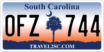 SC license plate OFZ744