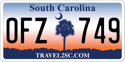 SC license plate OFZ749
