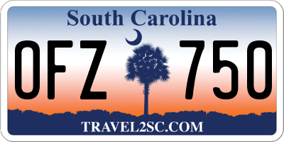 SC license plate OFZ750