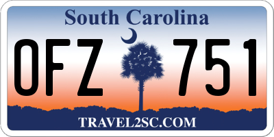 SC license plate OFZ751