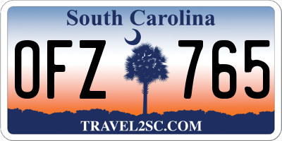 SC license plate OFZ765