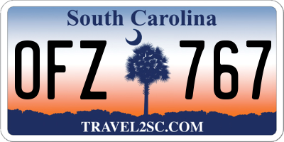 SC license plate OFZ767