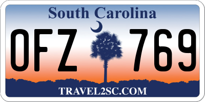 SC license plate OFZ769