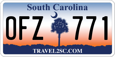 SC license plate OFZ771