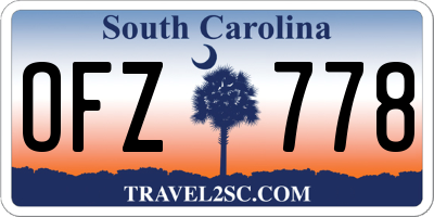 SC license plate OFZ778