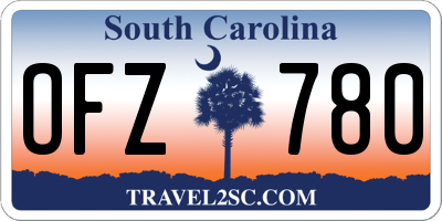 SC license plate OFZ780