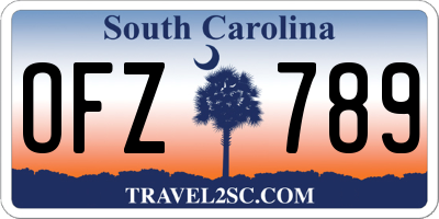 SC license plate OFZ789