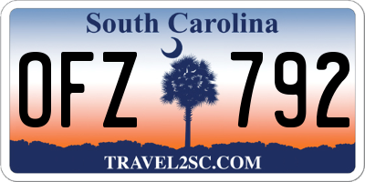 SC license plate OFZ792