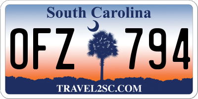 SC license plate OFZ794