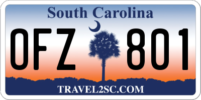 SC license plate OFZ801