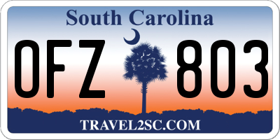 SC license plate OFZ803