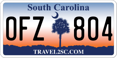 SC license plate OFZ804