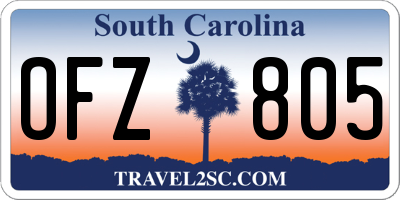 SC license plate OFZ805