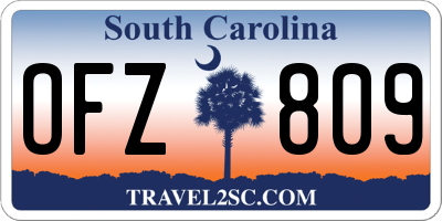 SC license plate OFZ809