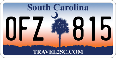 SC license plate OFZ815