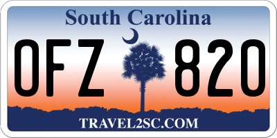SC license plate OFZ820