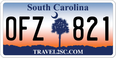 SC license plate OFZ821