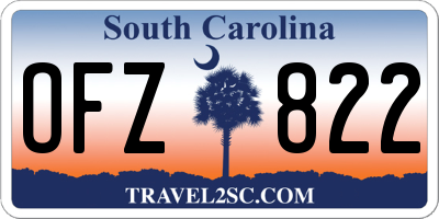 SC license plate OFZ822