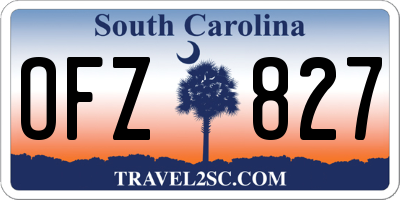 SC license plate OFZ827