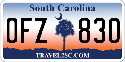 SC license plate OFZ830