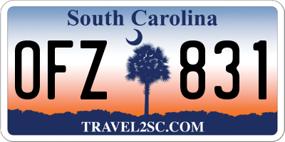 SC license plate OFZ831