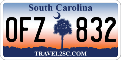 SC license plate OFZ832