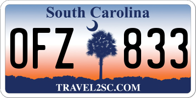 SC license plate OFZ833