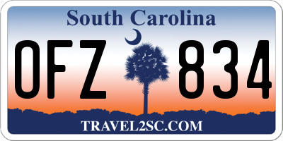 SC license plate OFZ834
