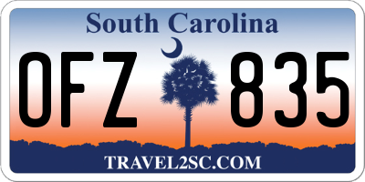 SC license plate OFZ835