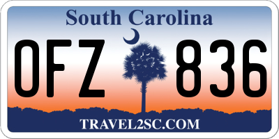 SC license plate OFZ836